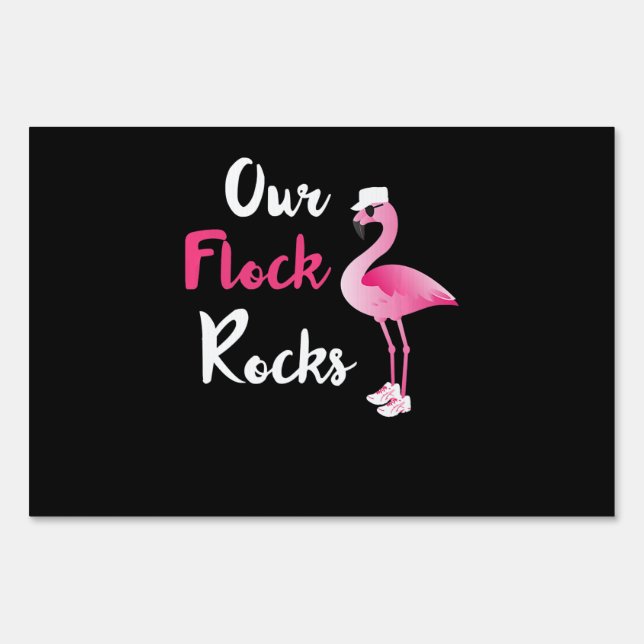 Our Flock Rocks Adorable Flamingo Cruise Christmas Sign (Front)