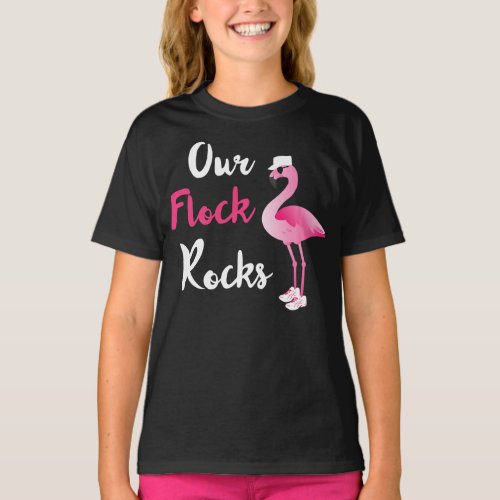 Our Flock Rocks Adorable Flamingo Cruise Christmas T_Shirt