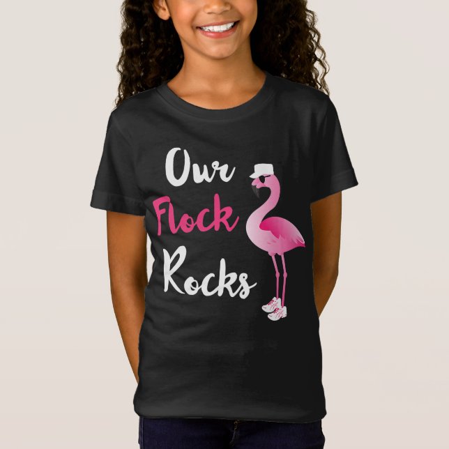 Our Flock Rocks Adorable Flamingo Cruise Christmas T-Shirt (Front)