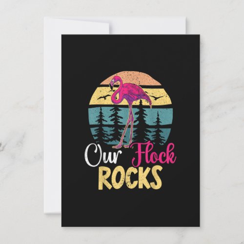 Our Flock Rocks Design for Flamingo Matching Famil Invitation