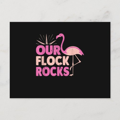 Our Flock Rocks Flamingo Funny Family Matching Vac Postcard