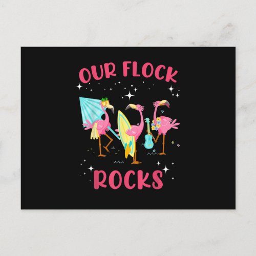 Our Flock Rocks Flamingo Matching Family Vacation  Postcard