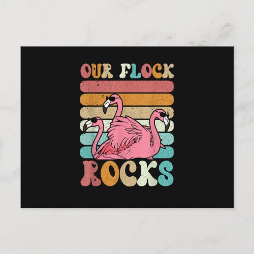 Our Flock Rocks Flamingo Matching Family Vacation Postcard