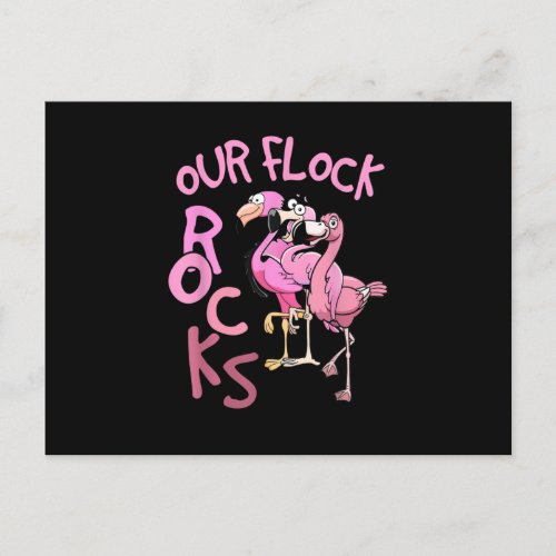 Our Flock Rocks Flamingo Matching Family Vacation  Postcard