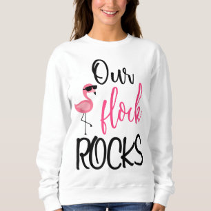 Our Flock Rocks Flamingo Mother's Day Gift Sweatshirt