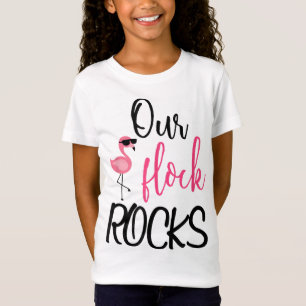 Our Flock Rocks Flamingo Mother's Day Gift T-Shirt