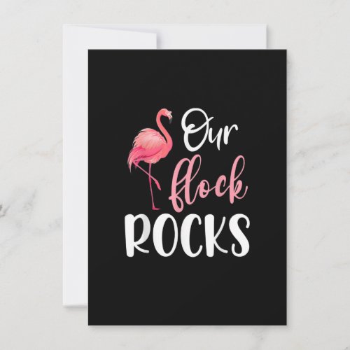 Our Flock Rocks Flamingo Mothers Day Matching Fam Invitation