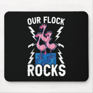 Our Flock Rocks Flamingo Whisperer Pink Feather Bi Mouse Pad