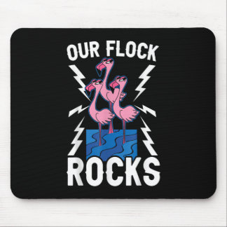 Our Flock Rocks Flamingo Whisperer Pink Feather Bi Mouse Pad