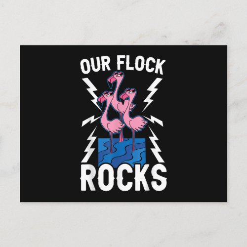 Our Flock Rocks Flamingo Whisperer Pink Feather Bi Postcard