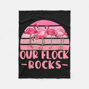 Our Flock Rocks Flamingos Lover Family Vacation Gr Fleece Blanket
