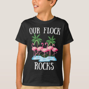 Our Flock Rocks Flamingos Lover Family Vacation Gr T-Shirt