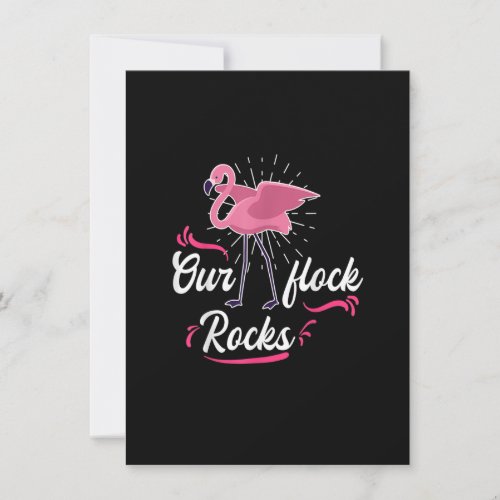 Our flock rocks Pink Flamingo Celebrate Invitation