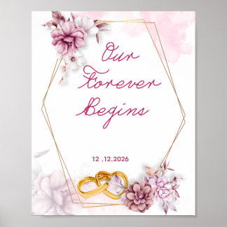 Our Forever Begins – Personalized Wedding Decor |