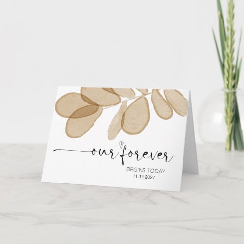 Our Forever Begins Today Bride and Groom Wedding Card