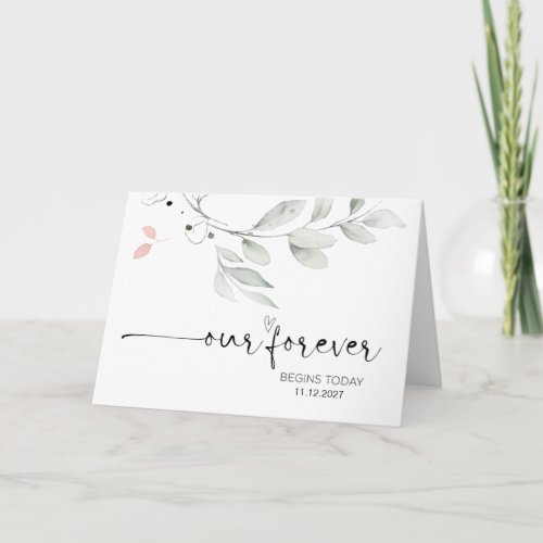Our Forever Begins Today Bride and Groom Wedding Card