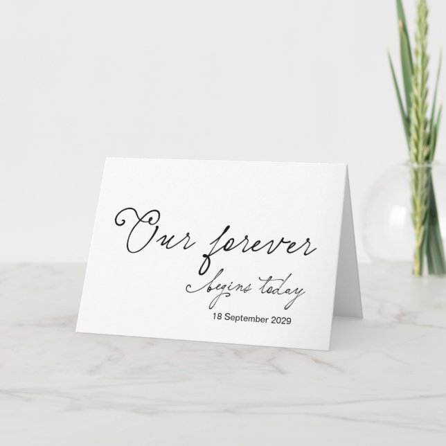 Our Forever Starts Today Bride Groom Wedding Day Card (Front)