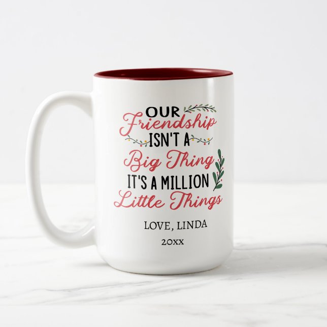 Our Friendship it's a million little things Two-Tone Coffee Mug (Left)