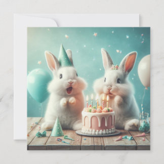 Our funny bunny, bunny birthday invitation