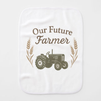 Our Future Farmer | Rustic Farm Baby Burp Cloth
