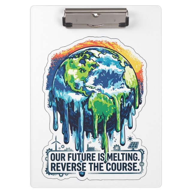 Our Future is Melting | Global Warming Awareness Clipboard (Front)
