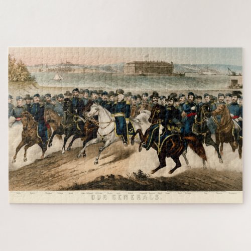 Our Generals Restored Vintage 1864 Civil War Jigsaw Puzzle