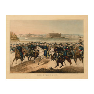 Our Generals, Restored Vintage 1864 Civil War Wood Wall Art