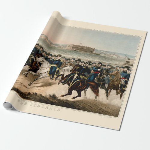 Our Generals Restored Vintage 1864 Civil War Wrapping Paper