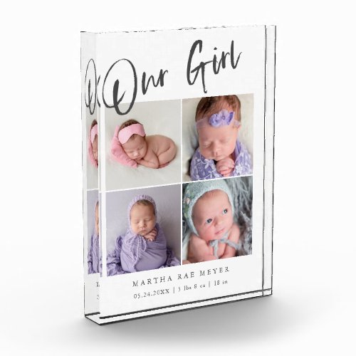Our Girl Modern Baby Photo Block