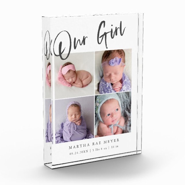 Our Girl Modern Baby Photo Block (Left)