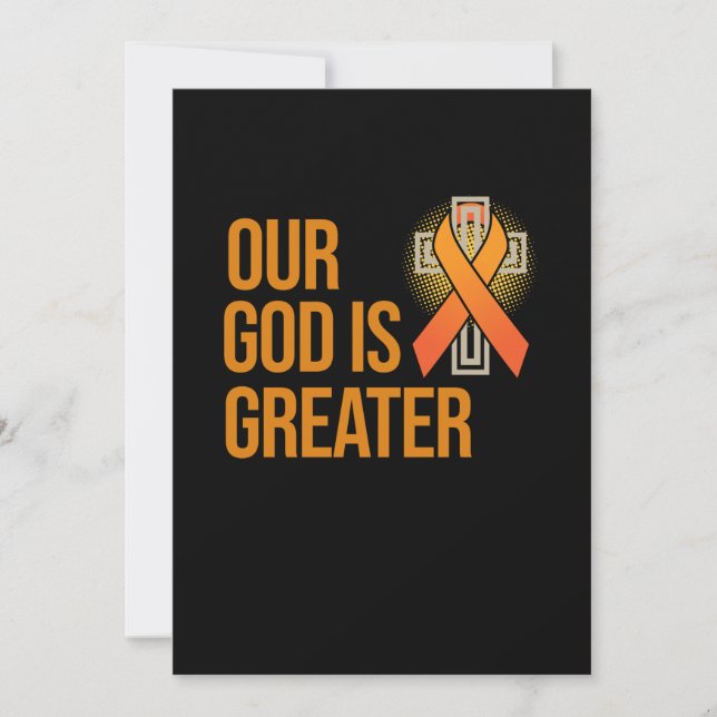 Our God Is Greater Leukemia Awareness Orange Invitation (Front)