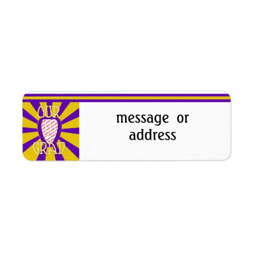 OUR GRAD School Colors PurpleGold    ZOOM Frame Label