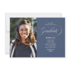 Our Graduate Classic Script Blue Photo Graduation