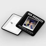 Our Graduate Instant Photo | Graduation Button<br><div class="desc">Attention all proud parents of graduating students! Celebrate this important milestone with our modern and stylish "Graduate" buttons. These special buttons feature an instant photo effect and sleek template text, customized with your child's name, school, and class year. Commemorate their achievements in kindergarten or school with pride and style. Order...</div>