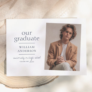 Our Graduate Navy Blue Photo Announcement