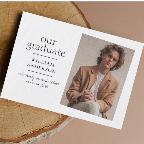 Our Graduate Simple Photo Graduation Announcement