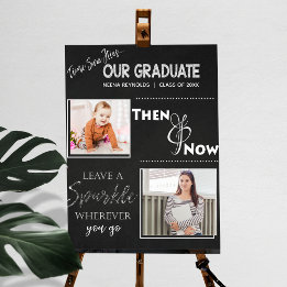 Our Graduate Then & Now Class of 2026 Photo Grad Poster