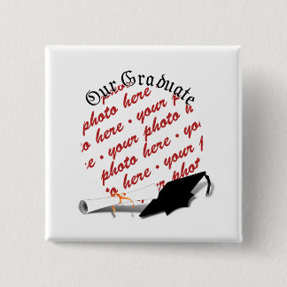 "Our Graduate" w/Cap & Diploma Photo Frame Button