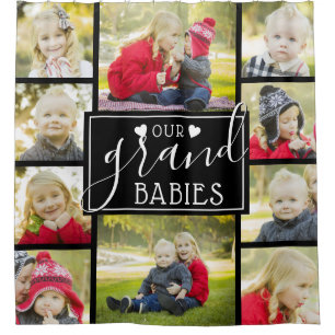 Our Grandbabies Grandchildren kids Photo Collage Shower Curtain