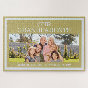 Our Grandparents Photo Names Puzzle Gold Border