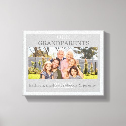 Our Grandparents with Grandchildren Photo Canvas Print