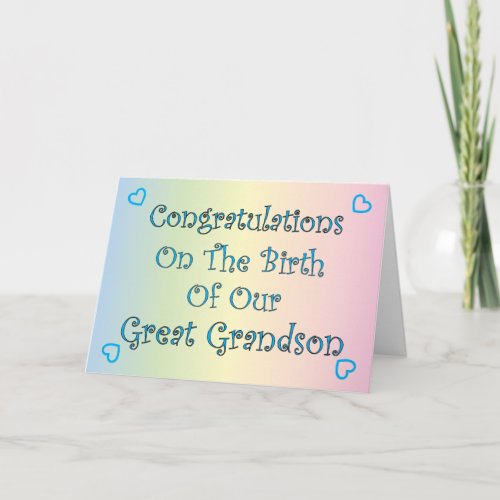 Our Great Grandson Card