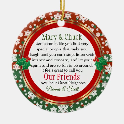 Our Great Neighbor Friends Ceramic Ornament