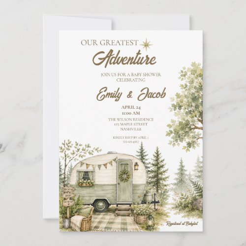 Our Greatest Adventure Baby Shower Invitation