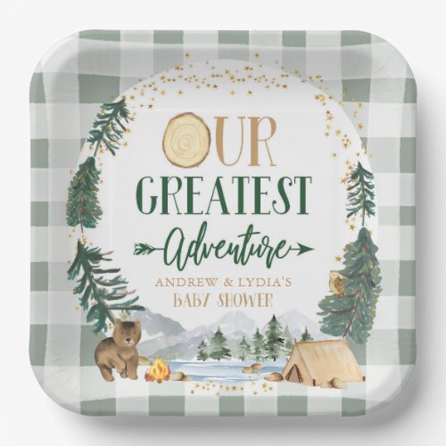 Our Greatest Adventure Baby Shower Plates