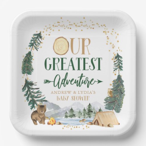 Our Greatest Adventure Baby Shower Plates