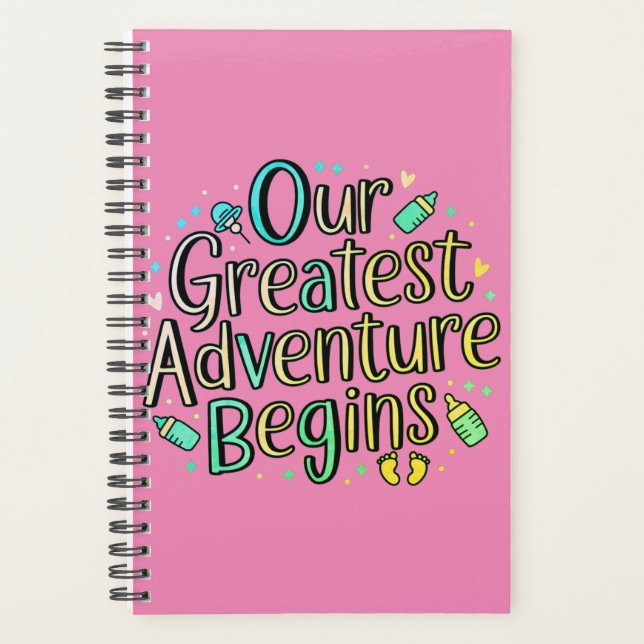 Our Greatest Adventure Begins - Baby Announcement Planner (Front)