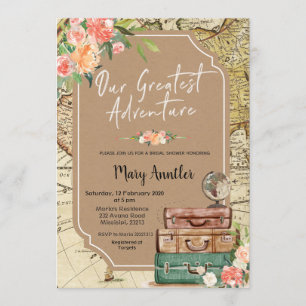 Our Greatest Adventure Bridal Shower Invitation