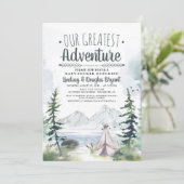 Our Greatest Adventure Mountains Baby Shower Invitation (Standing Front)