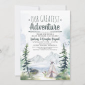 Our Greatest Adventure Mountains Baby Shower Invitation (Front)